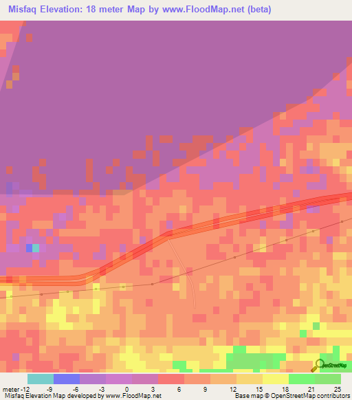 Misfaq,Egypt Elevation Map