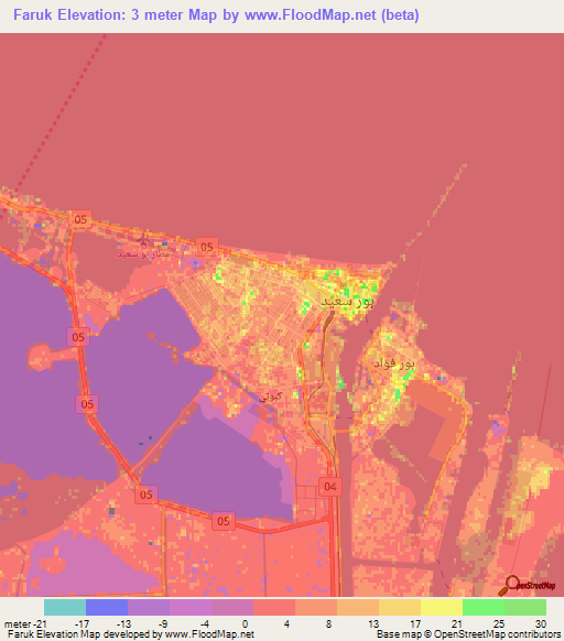 Faruk,Egypt Elevation Map