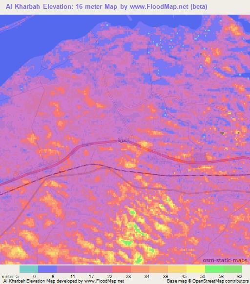 Al Kharbah,Egypt Elevation Map