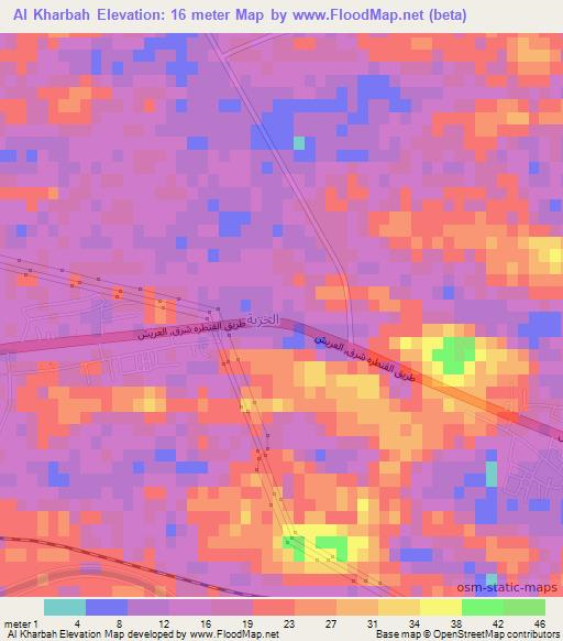 Al Kharbah,Egypt Elevation Map