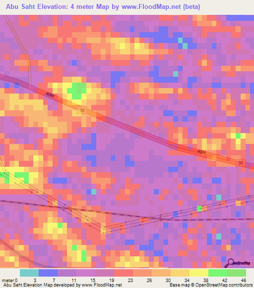 Abu Saht,Egypt Elevation Map