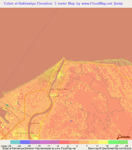 `Ezbet el-Rakhawiya,Egypt Elevation Map