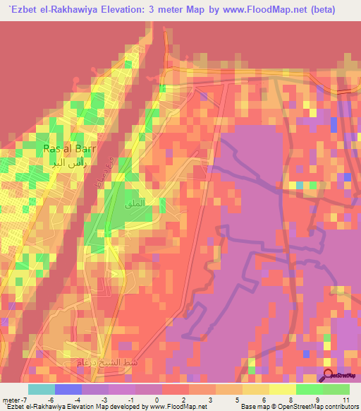 `Ezbet el-Rakhawiya,Egypt Elevation Map