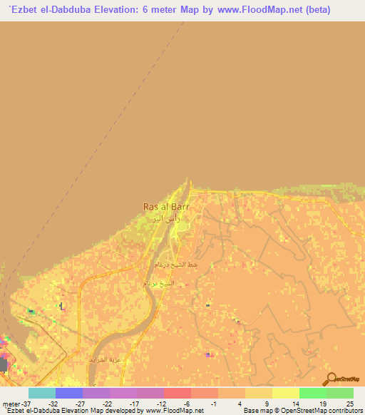 `Ezbet el-Dabduba,Egypt Elevation Map