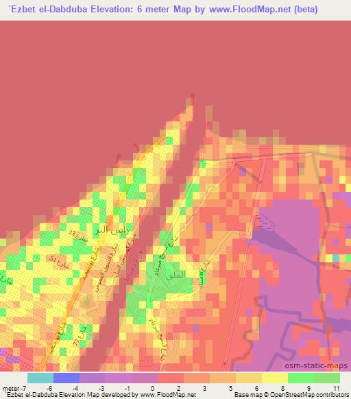 `Ezbet el-Dabduba,Egypt Elevation Map