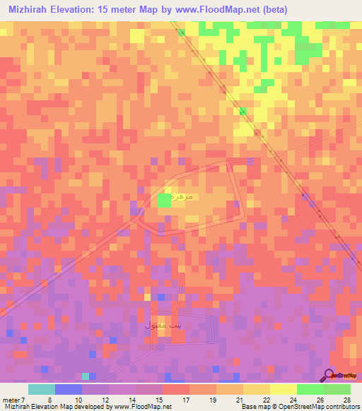 Mizhirah,Saudi Arabia Elevation Map