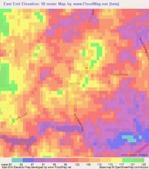 East End,US Elevation Map