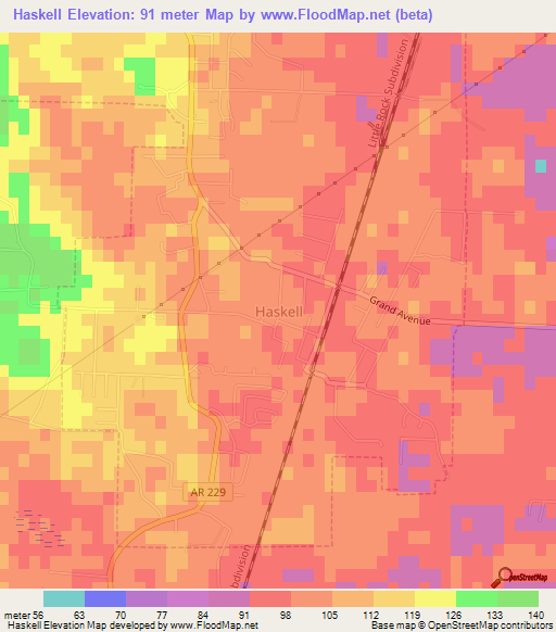 Haskell,US Elevation Map