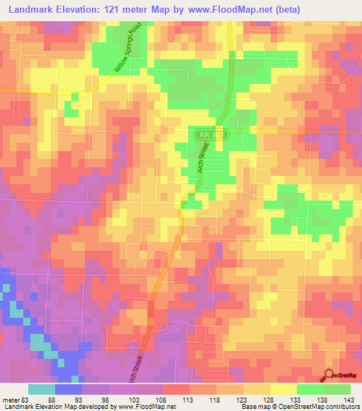 Landmark,US Elevation Map