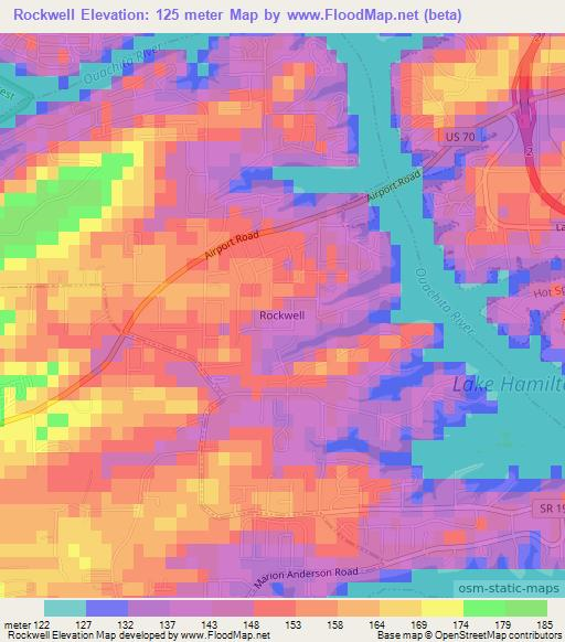 Rockwell,US Elevation Map