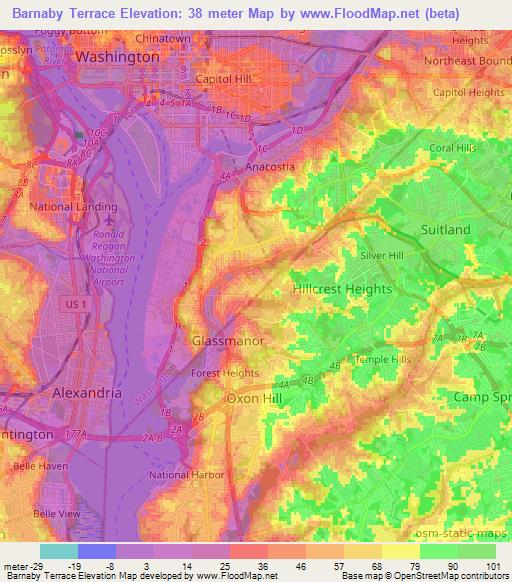 Barnaby Terrace,US Elevation Map