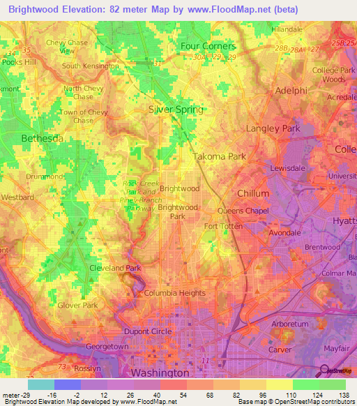 Brightwood,US Elevation Map