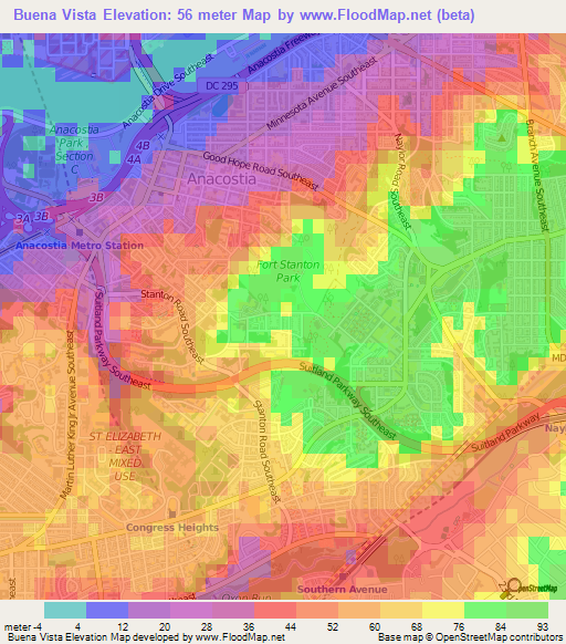 Buena Vista,US Elevation Map