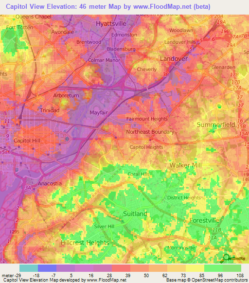 Capitol View,US Elevation Map