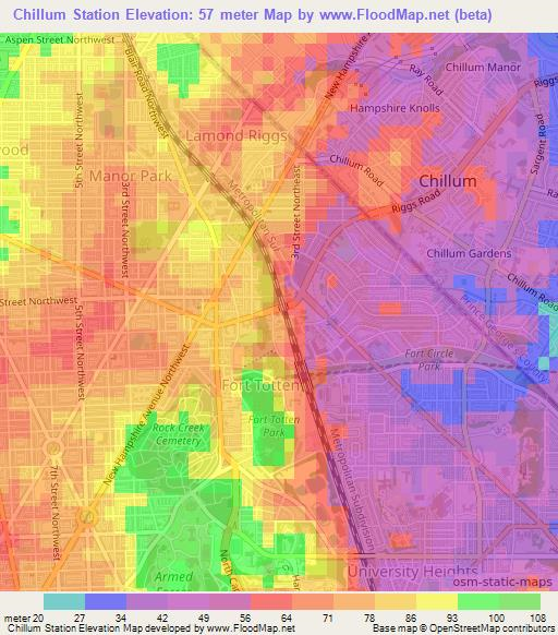 Chillum Station,US Elevation Map