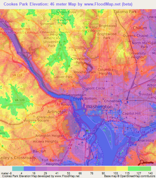 Cookes Park,US Elevation Map