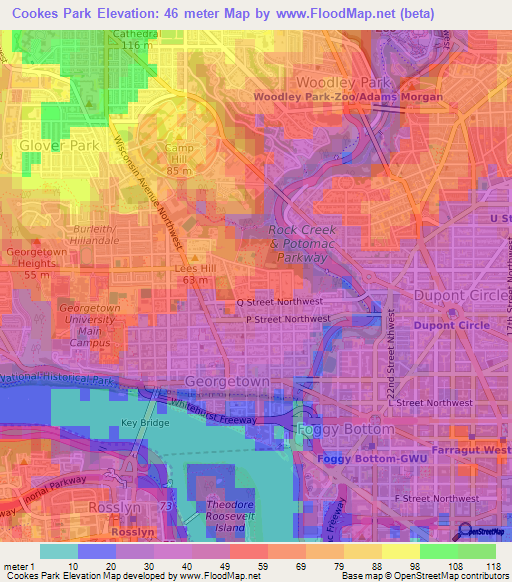 Cookes Park,US Elevation Map