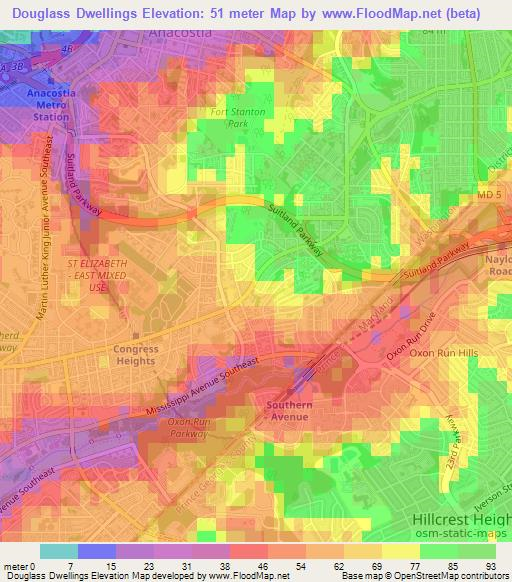 Douglass Dwellings,US Elevation Map