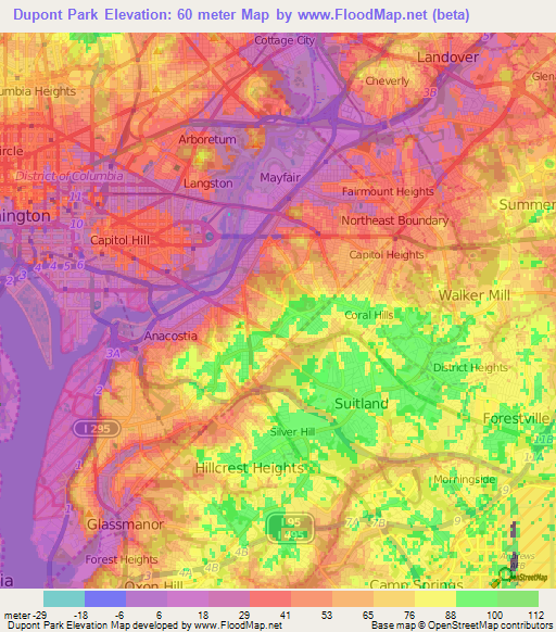 Dupont Park,US Elevation Map