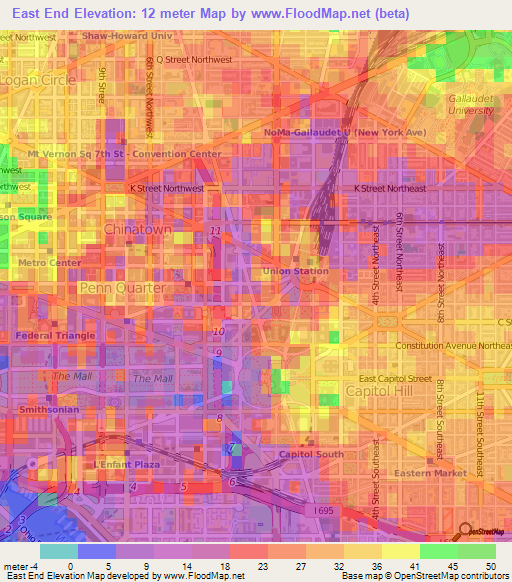 East End,US Elevation Map