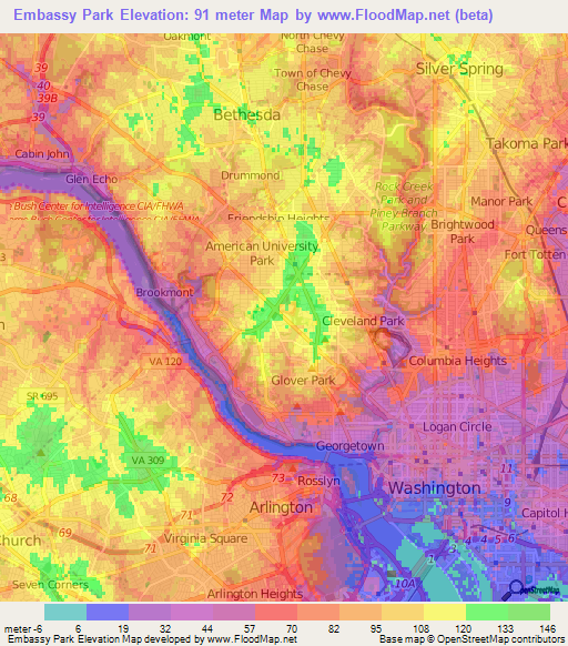 Embassy Park,US Elevation Map