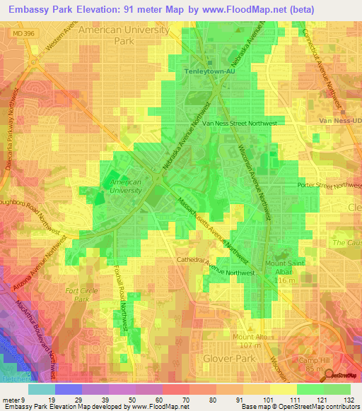 Embassy Park,US Elevation Map