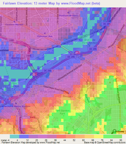 Fairlawn,US Elevation Map