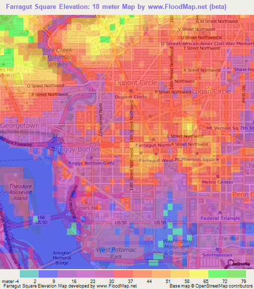 Farragut Square,US Elevation Map