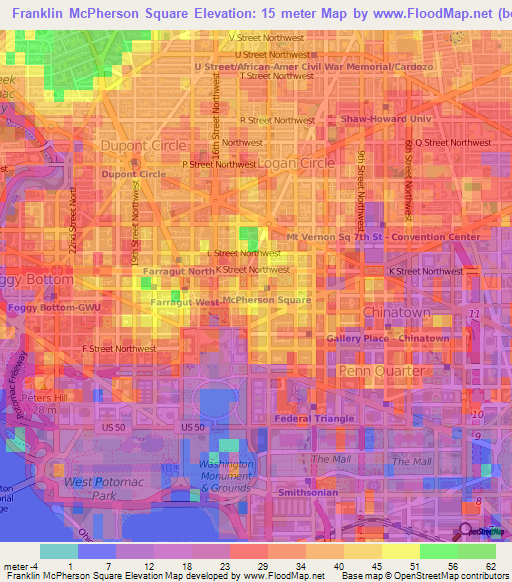 Franklin McPherson Square,US Elevation Map