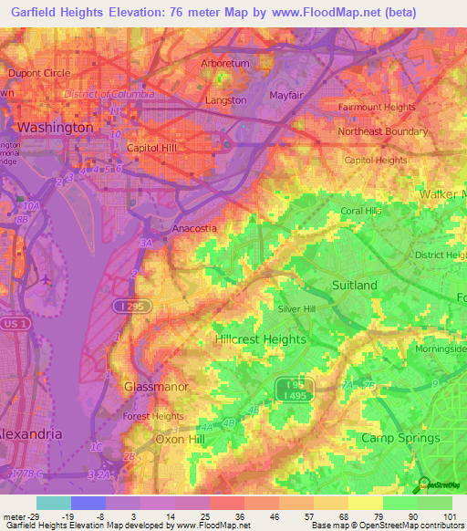 Garfield Heights,US Elevation Map