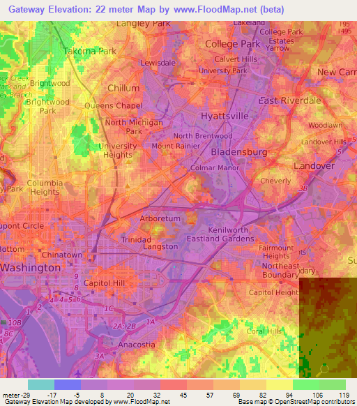 Gateway,US Elevation Map