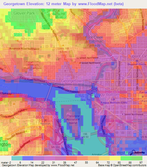 Georgetown,US Elevation Map