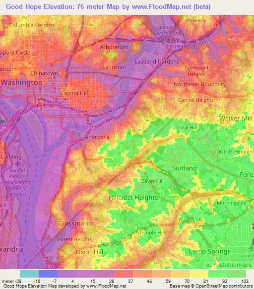 Good Hope,US Elevation Map