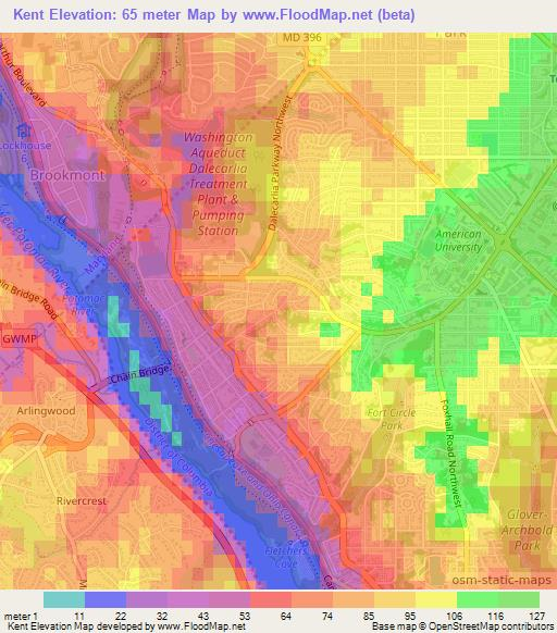 Kent,US Elevation Map