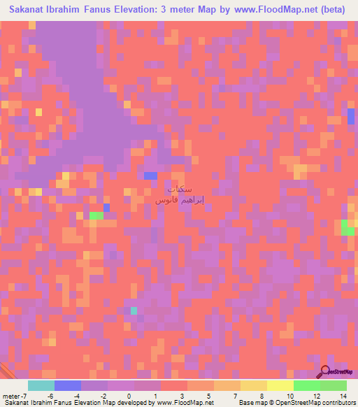 Sakanat Ibrahim Fanus,Egypt Elevation Map