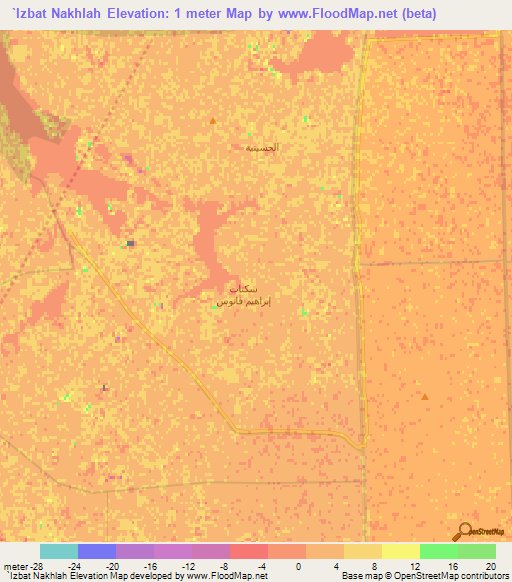 `Izbat Nakhlah,Egypt Elevation Map