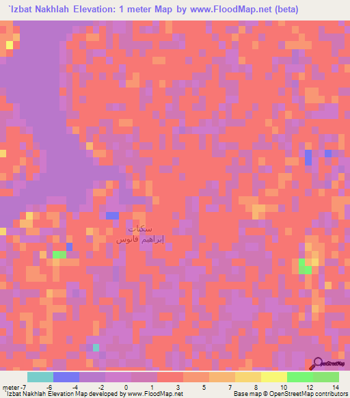 `Izbat Nakhlah,Egypt Elevation Map