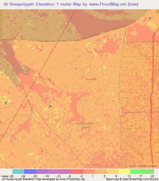 Al Husayniyyah,Egypt Elevation Map