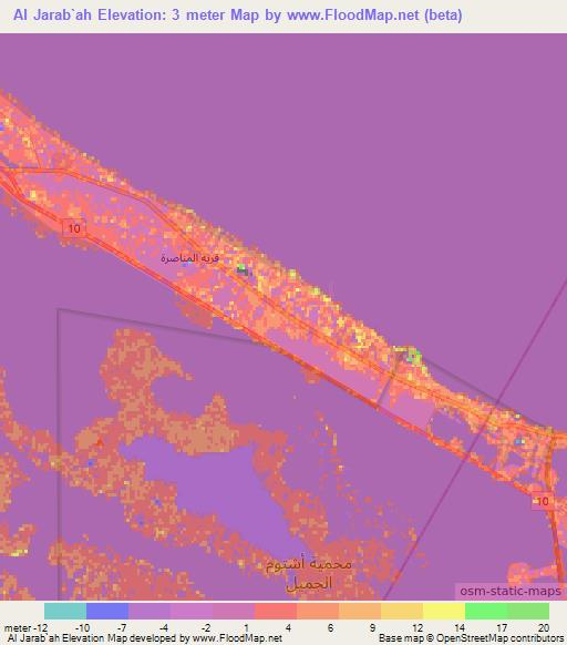 Al Jarab`ah,Egypt Elevation Map