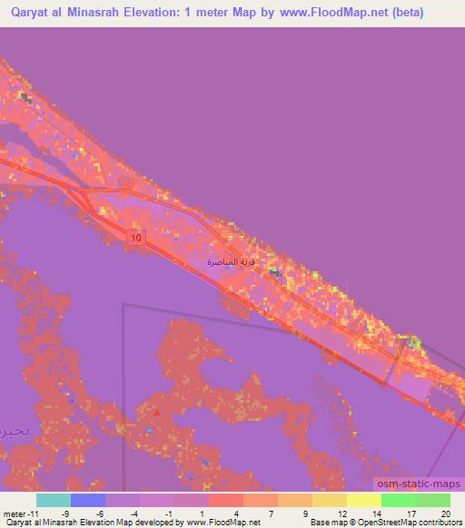 Qaryat al Minasrah,Egypt Elevation Map