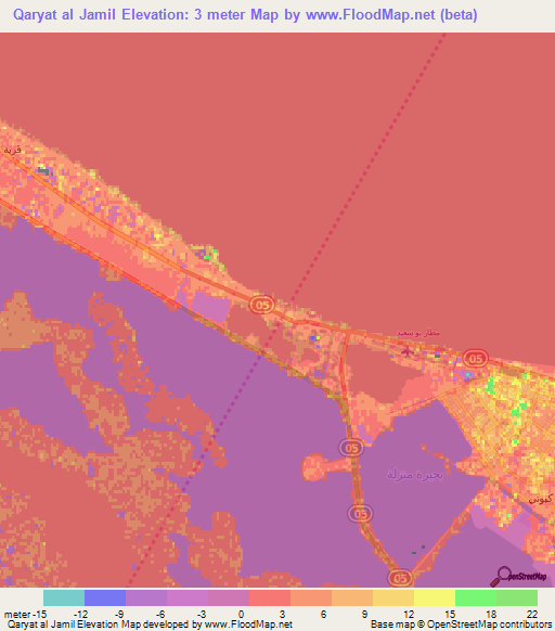 Qaryat al Jamil,Egypt Elevation Map