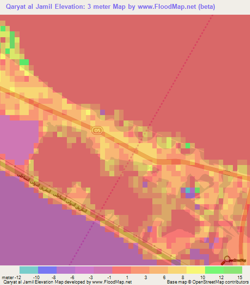 Qaryat al Jamil,Egypt Elevation Map