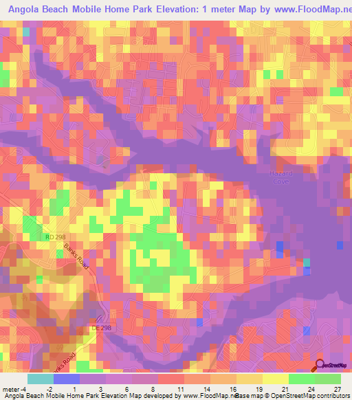 Angola Beach Mobile Home Park,US Elevation Map