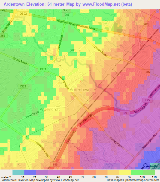 Ardentown,US Elevation Map