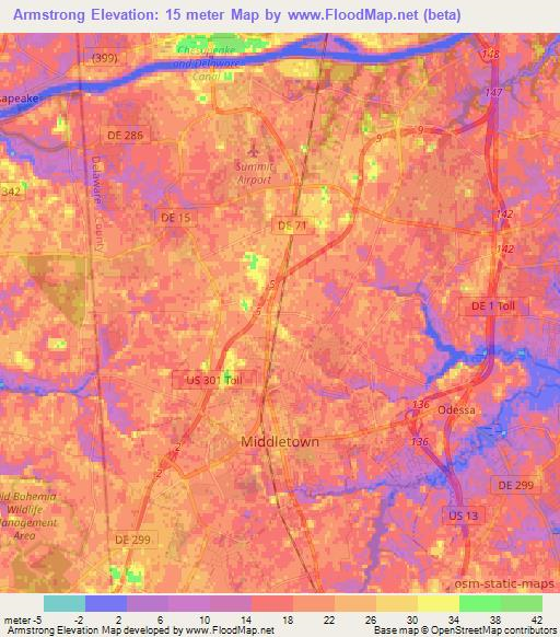 Armstrong,US Elevation Map