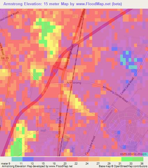 Armstrong,US Elevation Map