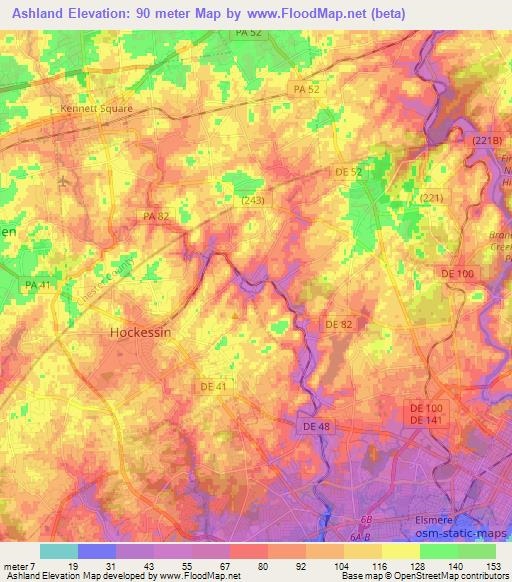 Ashland,US Elevation Map