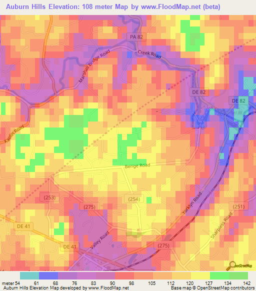 Auburn Hills,US Elevation Map