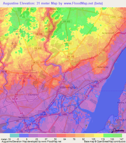 Augustine,US Elevation Map