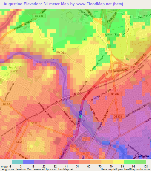 Augustine,US Elevation Map